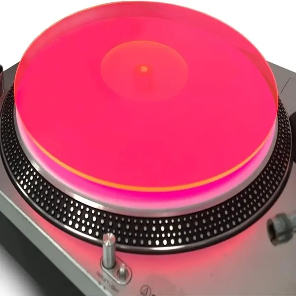 Mobile Pro Shop Pink Acrylic 12-in LP Record Slipmat, Anti-Static Turntable Accessory with Stable Surface Under Turntable, Noise Reduction for Audiophiles