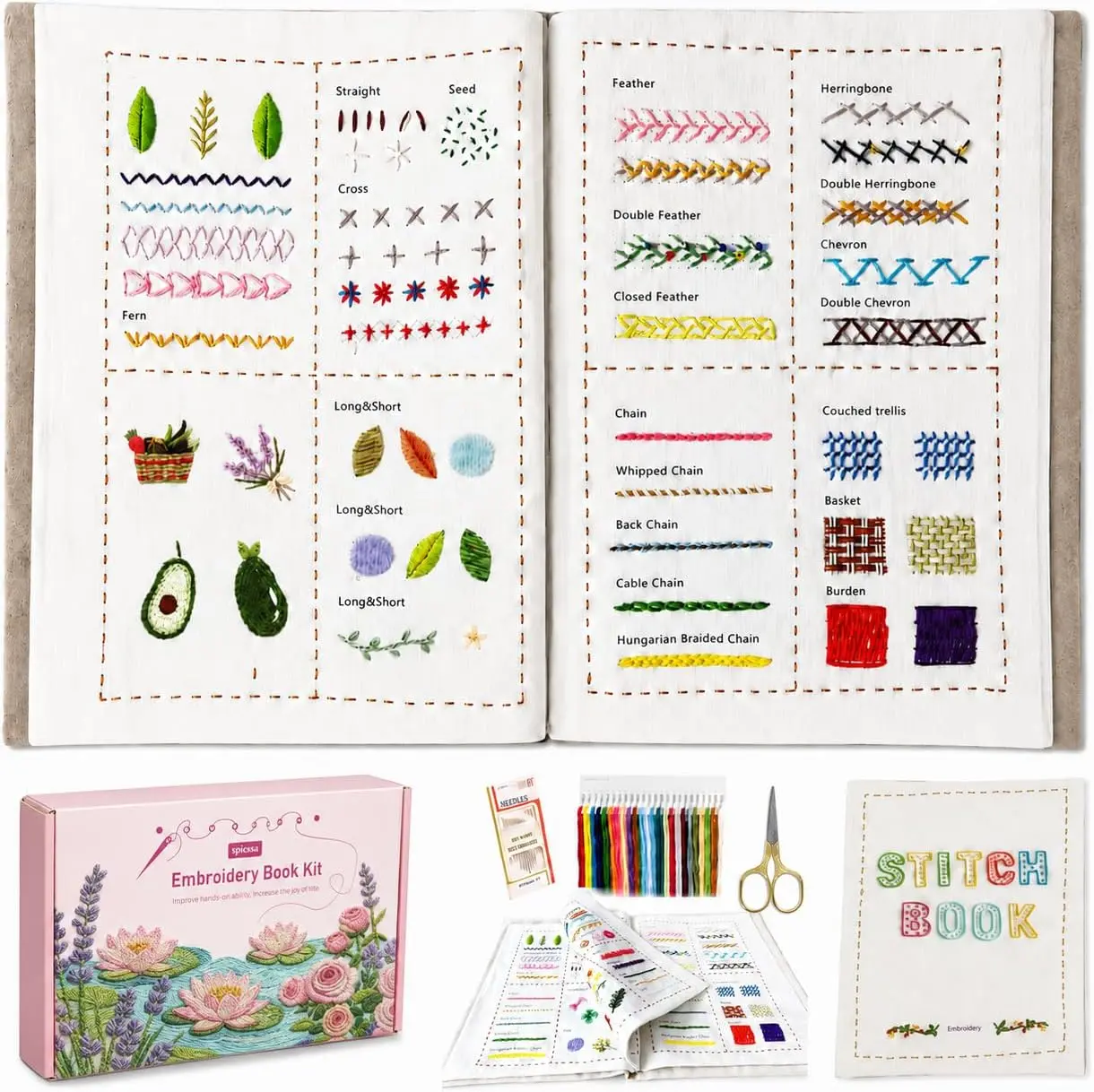 KYLVO DIY Embroidery Complete Kit for Adults - Linen Fabric All-Inclusive Handcrafting Set with Embroidery Flower, Hoop, Letter Design, Video Guides - Beginner-Friendly Creative, Relaxing and Rewarding Mother’s Day Gift to Relax, Create, and Connect