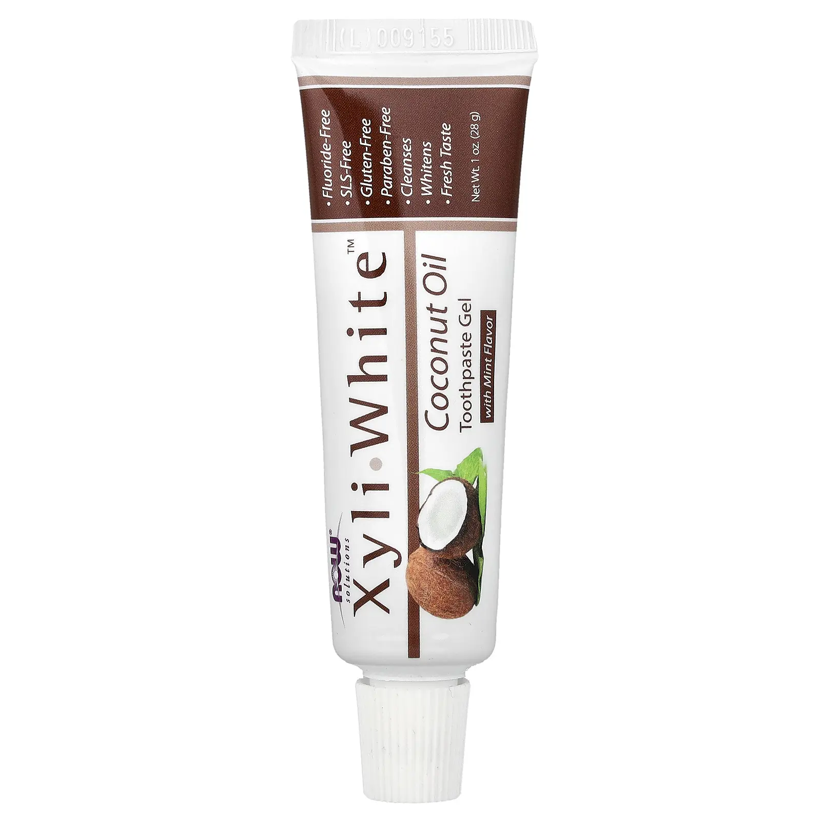 NOW Foods Solutions, XyliWhite™, Toothpaste Gel, Coconut Oil, Mint, 1 oz (28 g)