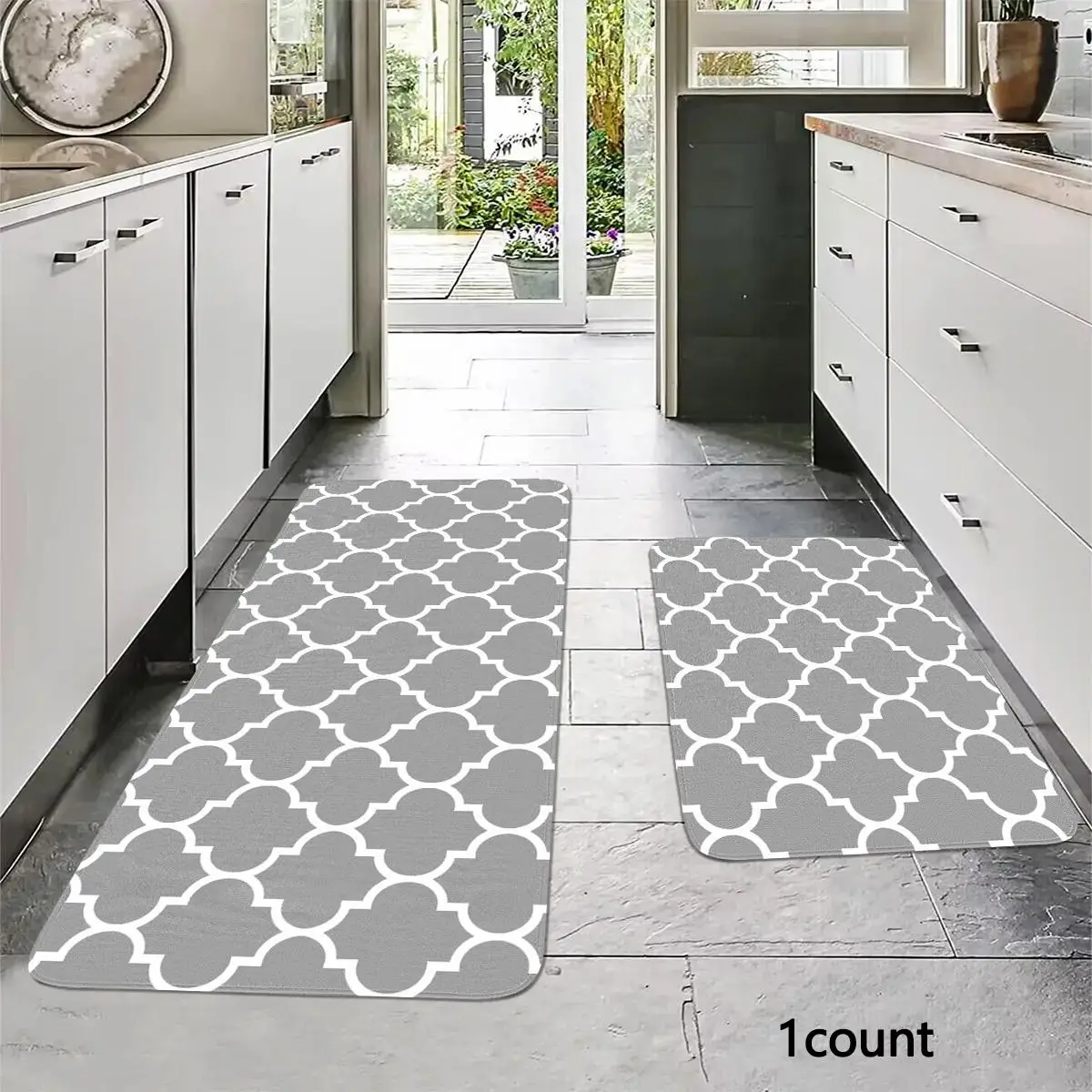 Geometric/Christmas Cartoon/Marble Pattern Kitchen Mat, 1 Count Non-slip Kitchen Rug, Soft Absorbent Bath Mat, Decorative Carpet for Home Kitchen Livi