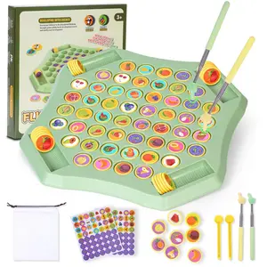 Flip Chess Matching Memory Game With 40pcs Animal Fruit Match Travel Board Game Fun Family Chess Game Desktop Toys