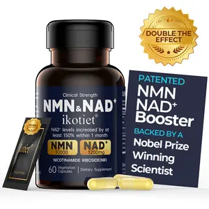 IKOTIET NAD & NMN Complex Formula, 1000 mg per serving, 10-in-1 formula, no fillers, contains 500 mg of pure NMN, as well as Vitamin C, resveratrol, coenzyme Q10, NAD sleep energy drink kit, probiotics, and edible fitness products. Healthcare