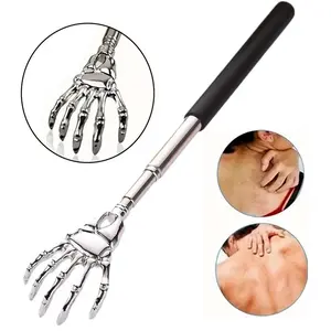 Portable Stainless Steel Telescopic Back Scratcher Extendable Scratcher Back Massager Tool For Blood Circulation Relax Health Body Care Balck Gift Daily Gentle