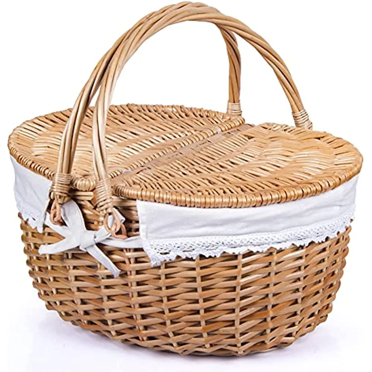 Double-Handled Wicker Picnic Basket Double-Handled Wicker Picnic Basket