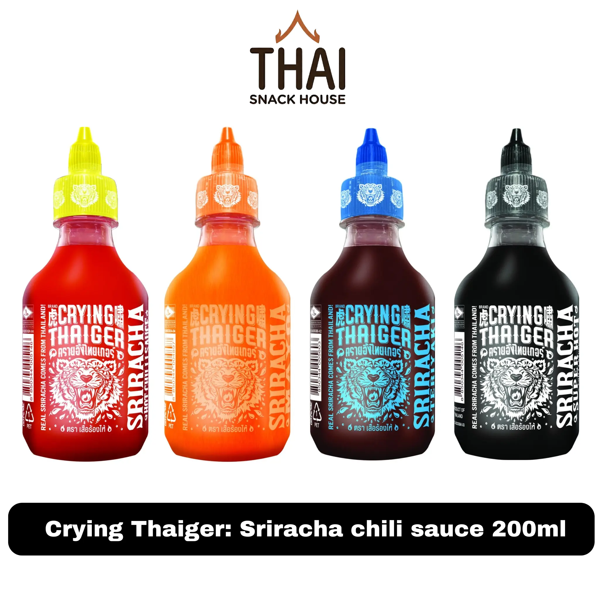 Crying Thaiger Mini Gluten-Free Sriracha Chili Sauce Set, 200ml Flavor Spicy