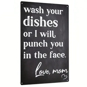 Letter Graphic Iron Sign for Home Decor, Slogan Graphic Wall Art, Vintage Metal Sign for Bedroom, Metal Sign for Office Decor