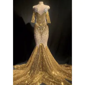 Iced Rainfall Golden Queen dress