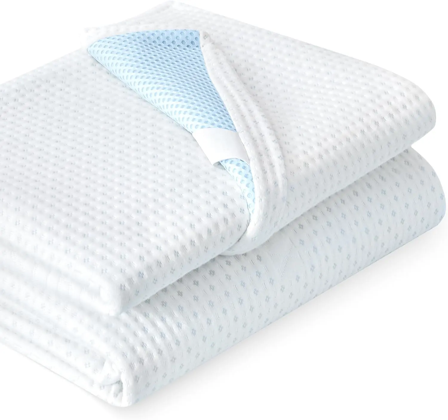 Mattress Topper Cover (Only Cover) Mattress Protector Bedding Rayon Made from Bamboo Removable Mattress Encasement Mattress Cover with Zipper (2 Inch, White, King)