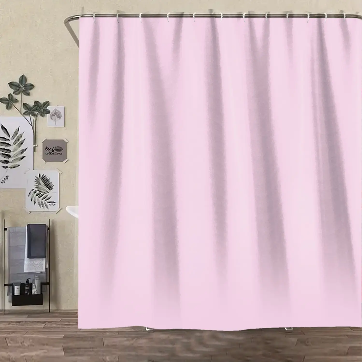 Pink pattern, Printed shower curtain, Shower curtain sets, Decorative shower curtain, toilet seat cushion, bathroom cushion and toilet lid cover, bathroom decoration with 12 hooks and accessories, waterproof partition curtain