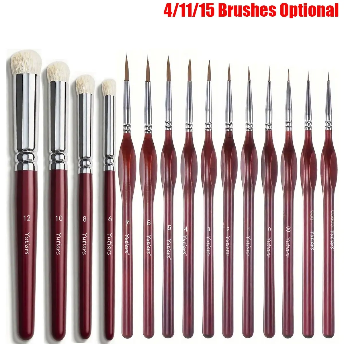 4/11/15Pcs Miniature Detail Paint Brushes Wood Handle Drybrush Set Brush Combo for Acrylics Watercolor Citadel Vallejo DND Model Art Craft Beginners & Pros Artist Paint Brushes Craft Tool Painter Tool