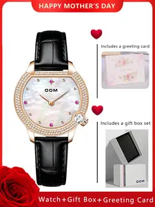 Fashion Girl Quartz Watch, Simple Dial with Strap, High-End Quartz Watch, Perfect Mother's Day Gift, Elegant and Stylish