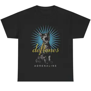 HOT! Deftones Adrenaline Rock Band Unisex Black T-shirt – Classic Rock Band Graphic Unisex Cotton Tee