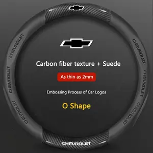 Carbon Fiber Microfiber Car Steering Wheel Cover, Compatible with Chevrolet Models, Durable & Stylish Accessory, Perfect Fit