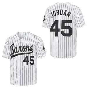 Man "Barrens 45 Number Jordan Baseball Jersey - Fashionably Displaying Sports Legend"