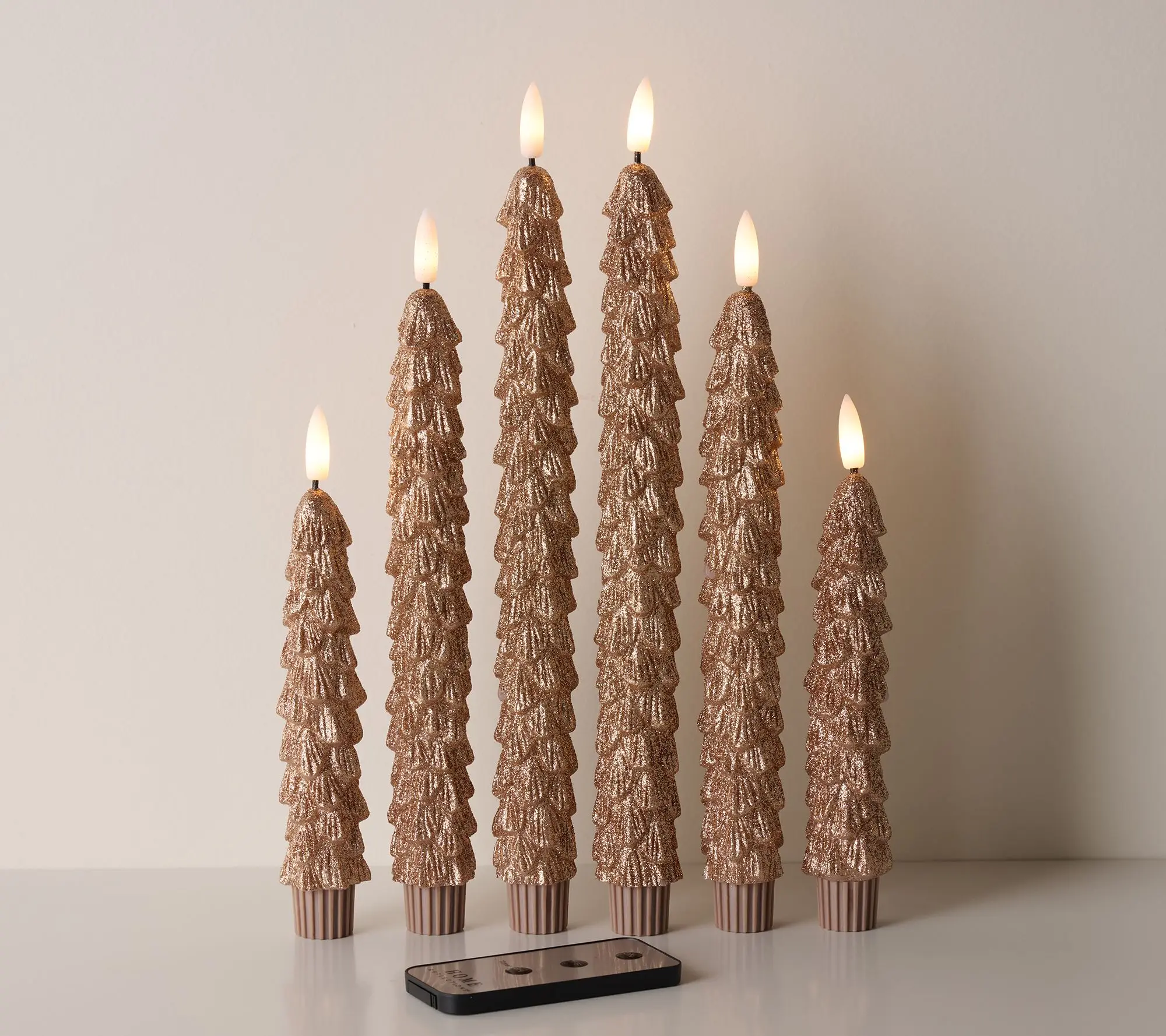 Home Reflections Set of 6 LED Wax Christmas Tree Tapers