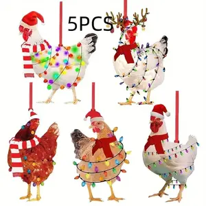 Multicolor Chicken Design Hanging Ornament, Cute Chicken Hanging Decoration, Hanging Decor for Home Party Festival Home Decor, Room Decoration Ornaments