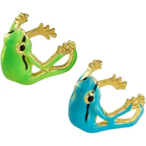 2 count Frog Ring for Women - Green  , Whimsical Frog Gifts, Adjustable Green Ring, Cute Frogs Stuff for  Lovers