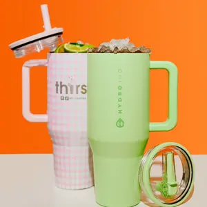 Thirst Melon Green HydroJug Bottle Drinkware 40oz Insulated Car Mug with Straw Lid