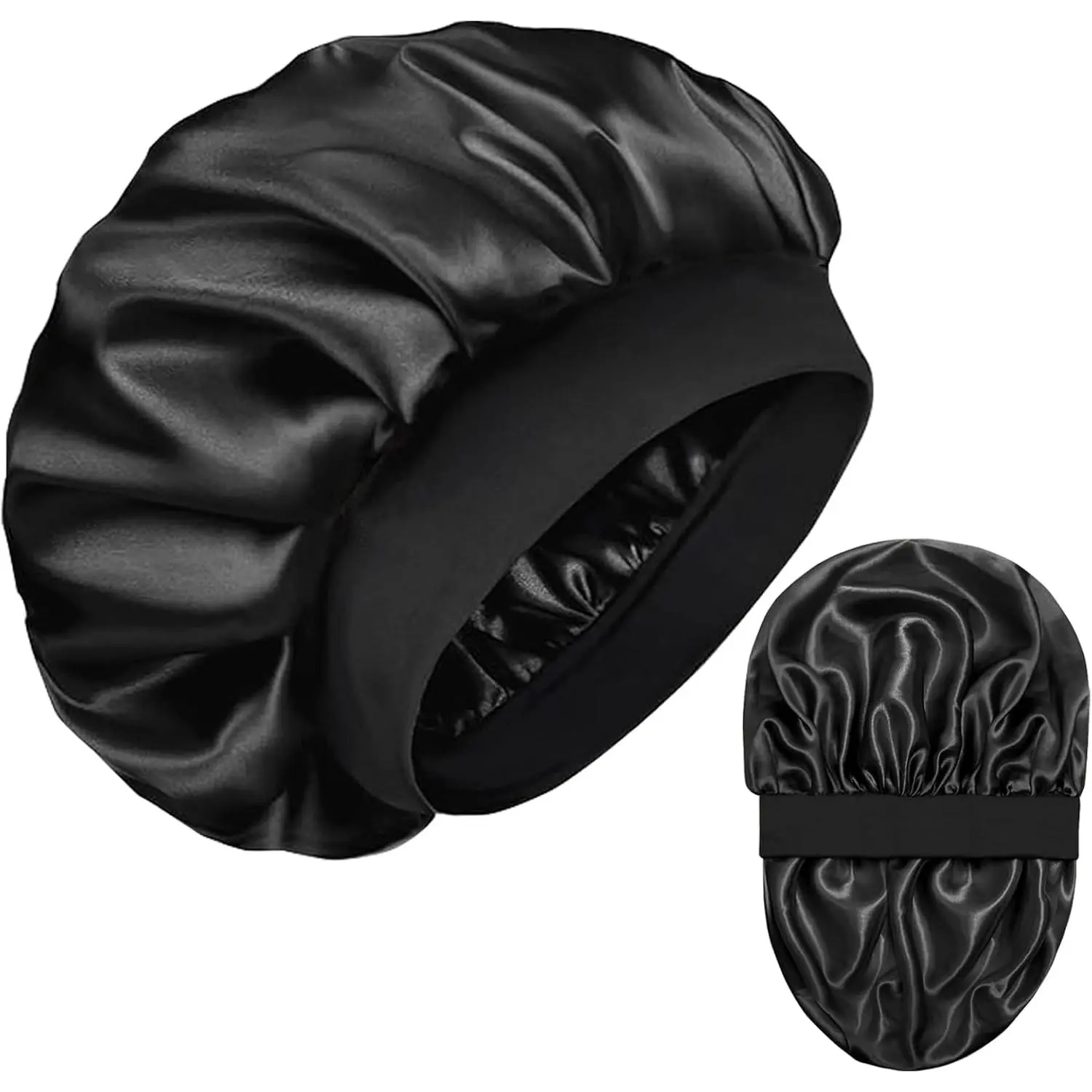 Silk Bonnet for Men Hair Bonnet for Sleeping Double Layer Satin Bonnets for Black Women Curly Hair Braids