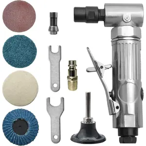 1/4" Air Die Grinder with 4 pcs 2" roll lock sanding discs Polished Color Pneumatic Angle Die Grinder