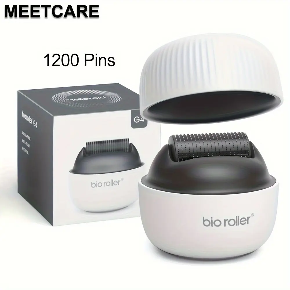Oloey G4-0.25mm Derma Stamp, 1200-Pin Micro Hypoallergenic Stainless Steel Reusable Bio Roller, Face Beauty Skincare Tool