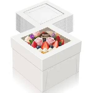 Cake Boxes , Cake Box with Window, White Bakery Boxes, Large Baking Boxes, Cajas Para Pasteles, Cake Boxes for Birthday, Wedding, Party, Business