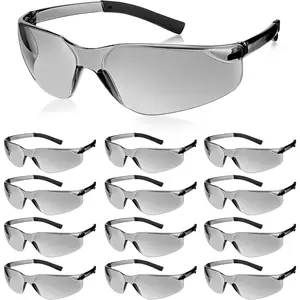 12 Pack Safety Glasses Bulk Impact UV Scratch Glasses Protective Eyewear for Men Women Adolescents Eye Protection for Work Lab Construction Science (Gray)