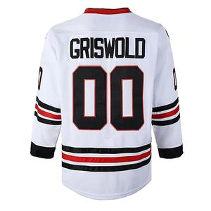 Griswold 00 X-Mas Christmas Halloween Vacation Men's “1989 Christmas Movie” male lead Hockey Jersey Stitched White Embroidered Long Sleeve Pullover for Casual Training Athletic Sports Clothing Athletic Apparel
