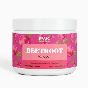 FWCLABS Beetroot Powder Superfood Mix - Premium Daily Botanical Vitality Drink with Hibiscus & Apple Juice Powder Natural Plant-Based Nutrients Non-GMO 97.5g