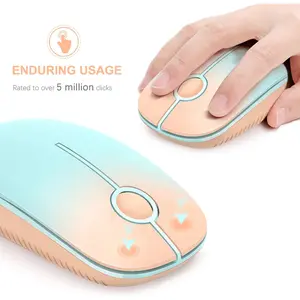 Stylish Gradient Orange To Mint Green Wireless Mouse - 2.4G, High DPI, Energy-saving Sleep Mode, Portable And Quiet, Suitable For PC/laptop