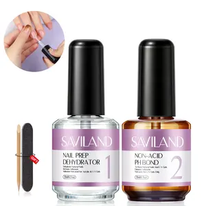 SAVILAND Nail Dehydrator and Primer Acid Free Natural Nail Dehydrator Primer Protein Bonding Acrylic Nail Kit Gel Nail Polish Bonding Acrylic Nail Supplies for Home DIY Salon Nail Art Manicure Nail Care Nail Kit Acrylic Set