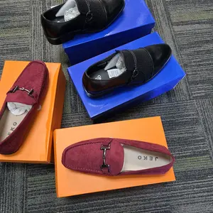 Black leather men shoes