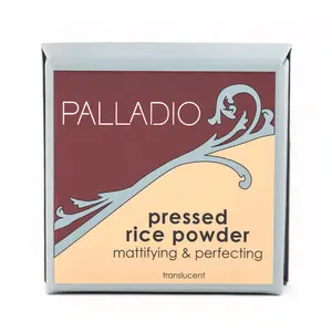 Palladio Pressed Rice Powder - Matifying Face Powder, Lightweight, Breathable, Vegan Formula, Invisible Pressed Powder for Cosmetics