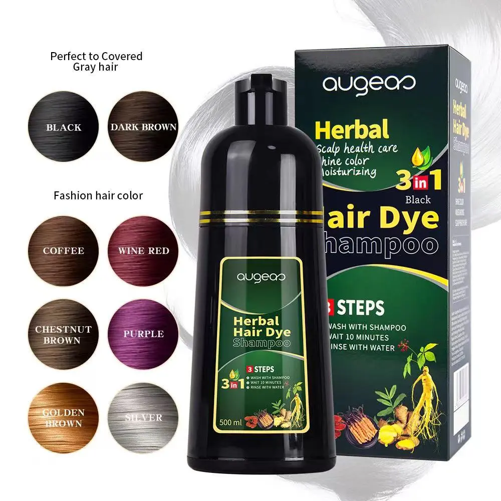 3 in 1 Hair Dye Shampoo - Can Cover Gray Hairs（8 Color Choices），Herbal Ingredients, Natural Tinte, Ammonia-Free, Long lasting,Haircare，For Both Men And Women，Instant Hair Dye Shampoo- Natural Haircoloring Cleansing