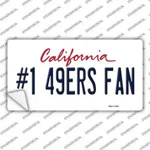Number 1 49ers Fan Novelty Sticker Decal