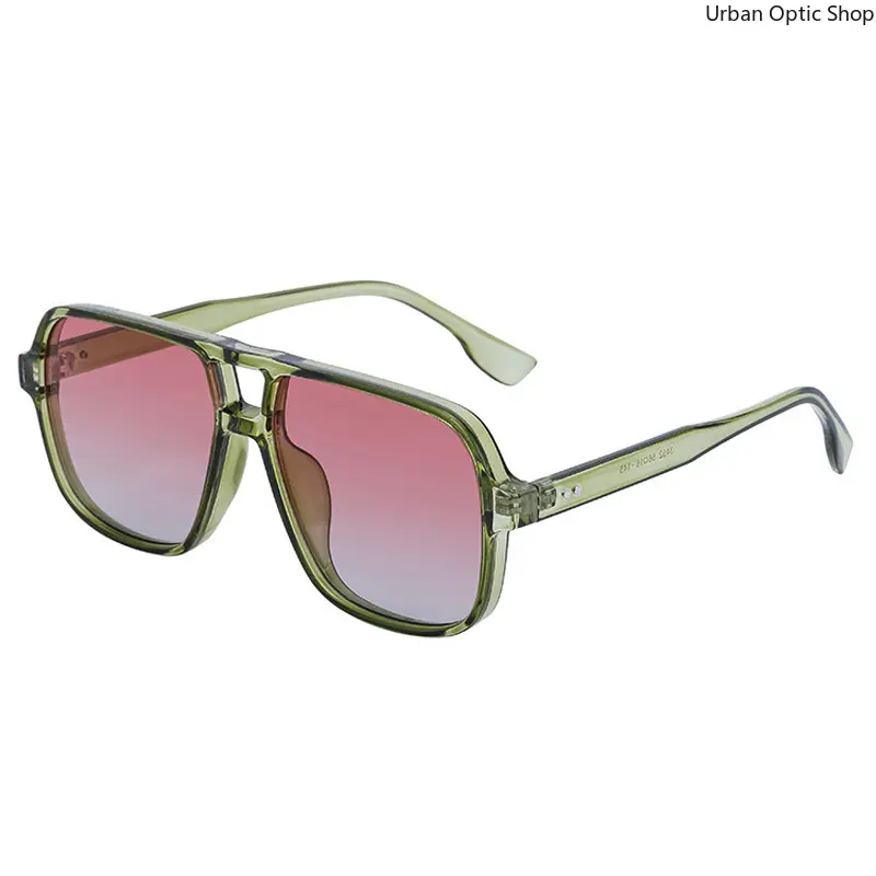 XUH Retro Double Bridge Oversized Square Sunglasses - UV400 Protection, Rivet Decoration, Gradient Color-Tinted Dark Lenses, Black Rims, Unisex Aesthetic Mod Geometric-Shaped Dark-Lensed Men's Sunglasses for Driving, Daily Use, Aesthetic Men's Sunglasses