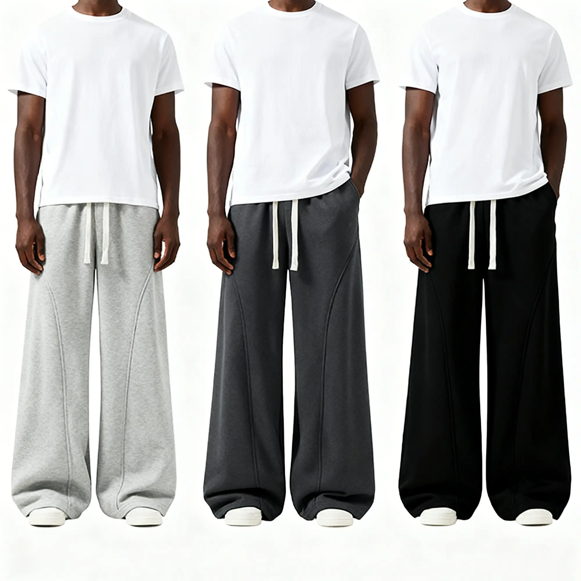pants men sweatpants Men's Solid Thermal Lined Drawstring WaistPants,Casual Comfy Loose Fitting Trousers for Fall &Winter, Men's Bottoms for Daily Wear, Relaxed Fit, fleece sweatpants，school season Menswear