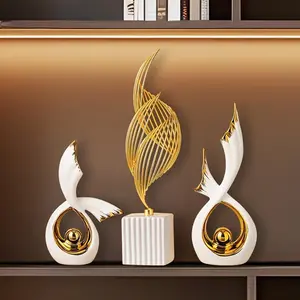 Elegant Ceramic Home Decor Statues Simple Style Design for Living Room TV & Wine Cabinet Holiday Decorations Christmas Theme