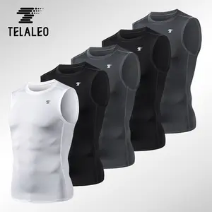 TELALEO 5 value pack Men's Athletic Compression Shirts Sleeveless Tank Top Base Layer Sports Workout Shirts for Basketball Gym Clothing dealsforyoudays