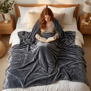 BoveLink Double Layer Faux Fur Blanket - Cozy & Soft Cooling Bedcover for Comfortable Sleep