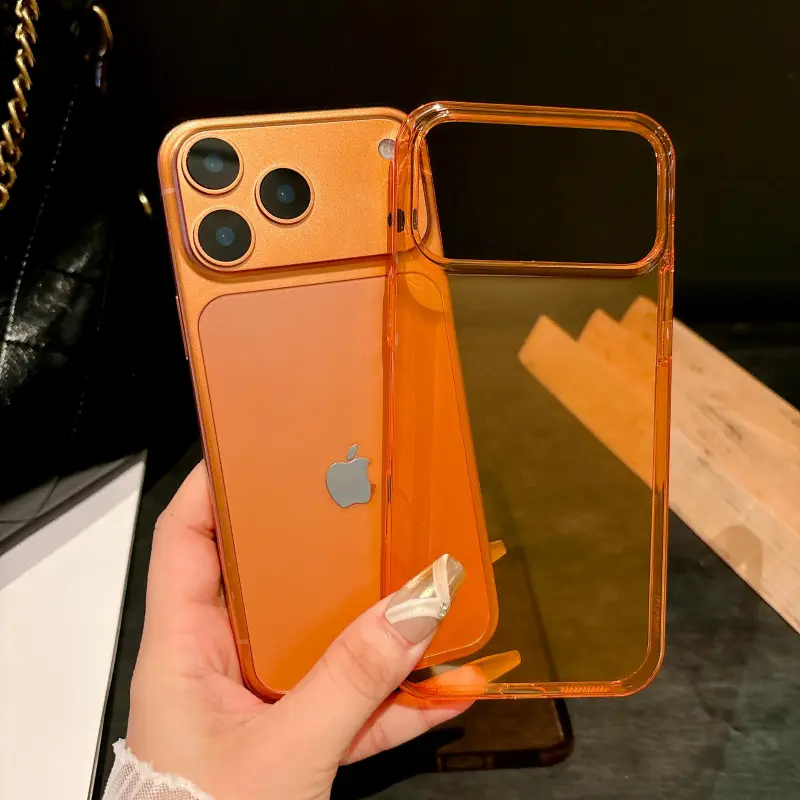 PC glossy transparent mobile phone case, suitable for iPhone17/17 Pro/17 Pro Max, large hole full cover design, anti-drop mobile phone protective cover, Phone Protector Cover, Casing