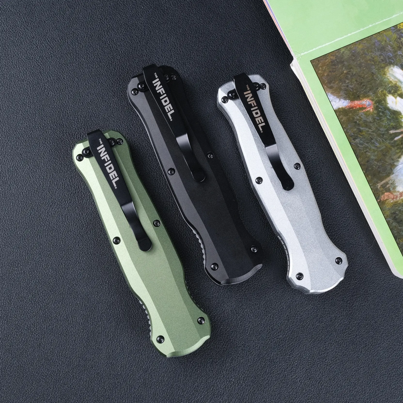 Inifdel Outdoor portable knife, pure aluminum handle, D2 high hardness corrosion-resistant steel, outdoor camping, fishing, driving EDC tool, portable tool, best gift.