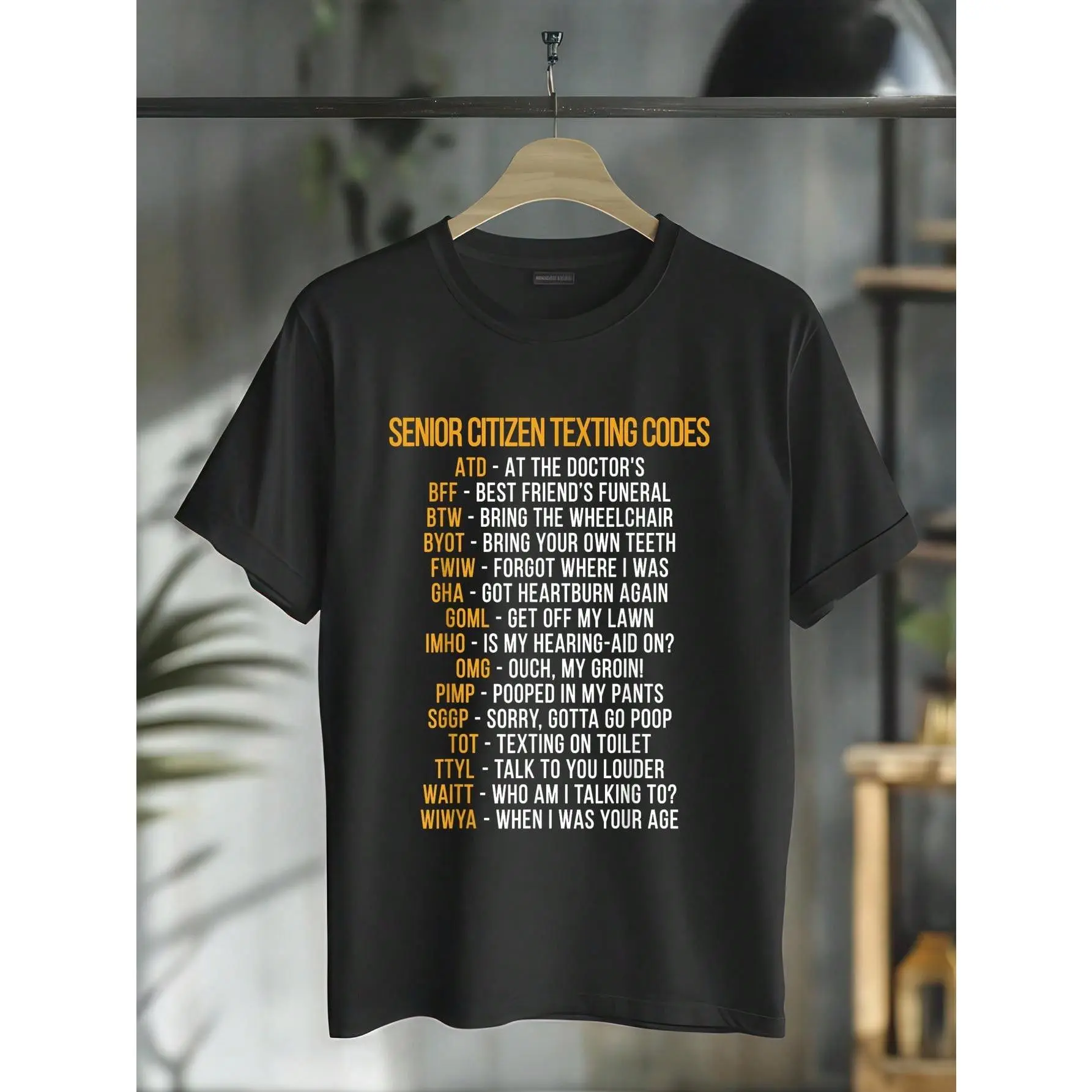 100% Cotton Funny Senior Citizen's Texting Code T Shirt Gift For Grandpa T-Shirt