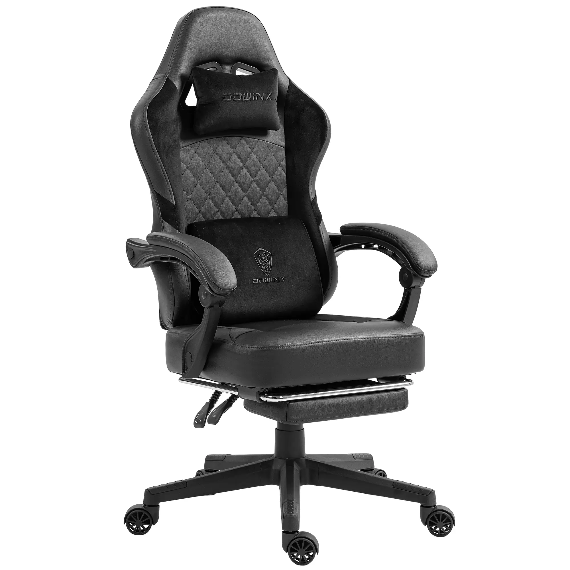 Dowinx Gaming Chair with Pocket Spring Cushion, Ergonomic Computer Chair with Footrest, High Back Game Chair with Massage Lumbar Support for Office Ho