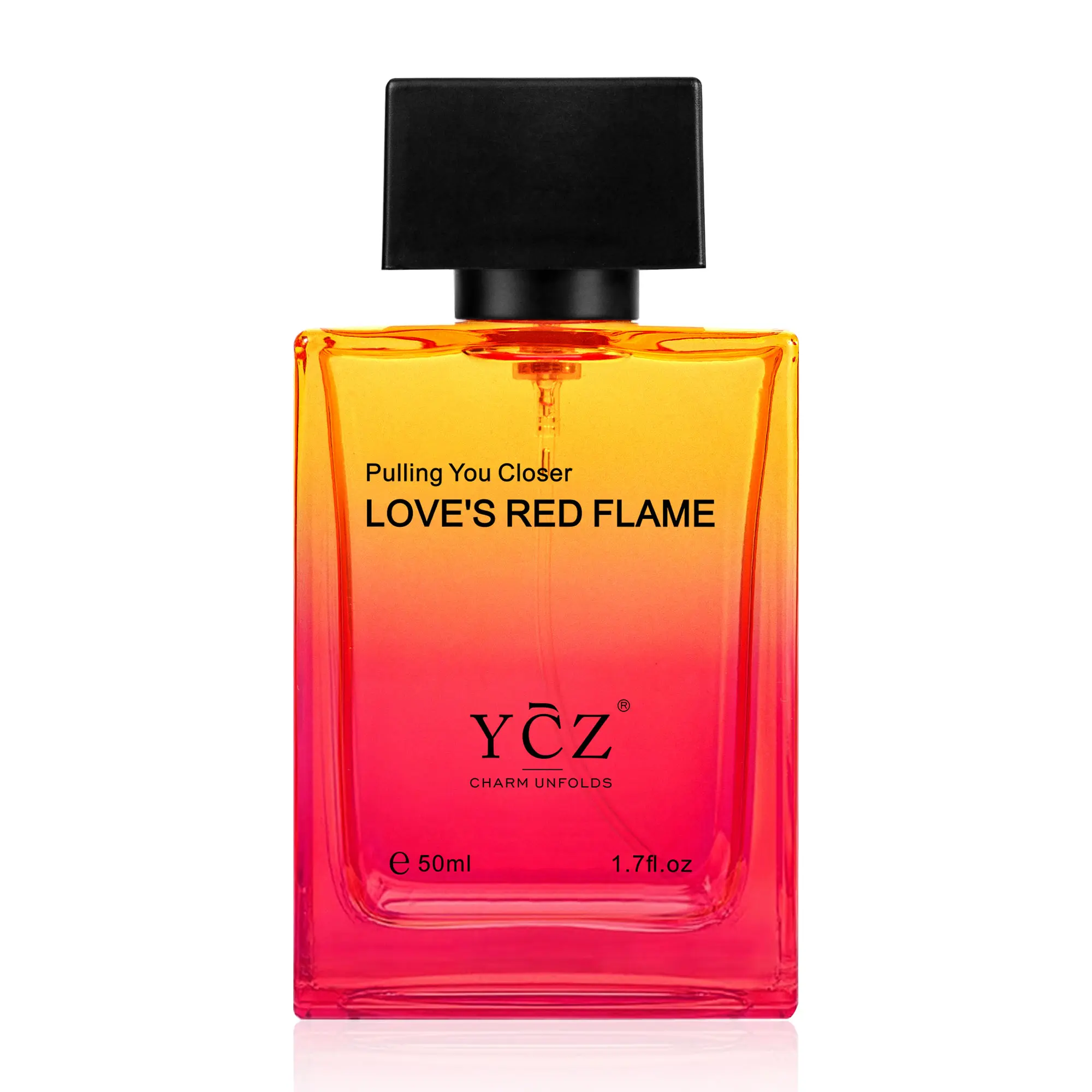 [YCZ] Love's Red Flame Eau de Parfum 1.7oz | Warm Spicy Woody Fragrance, Warm, Alluring & Irresistibly Attractive, Long-Lasting for Dates and Evening Social Occasions, Inspired by the Spark That Draws Two People Closer