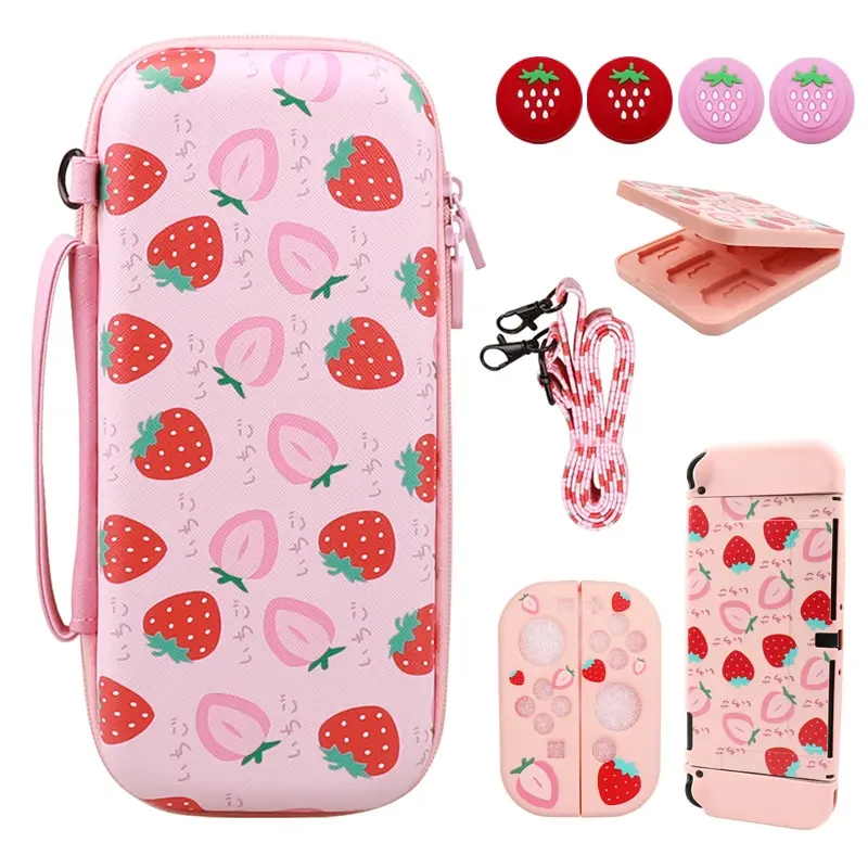 Pink Portable EVA Storage Bag For Nintendo Switch / Oled Console Case Pouch for NS Switch Oled Controller Bag Game Accessories Console Accessory Game Peripherals