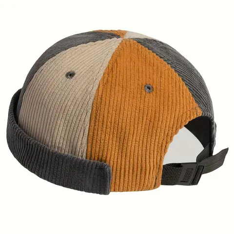 Unisex Minimalist Casual Colorblock Corduroy Hat, Trendy Breathable Lightweight Cap, Fashionable for Men & Women for All Season, Stylish Hat