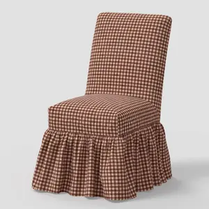 Ruffled Slipcover Dining Chair in Whitaker Gingham Berry - Threshold designed with Studio McGee