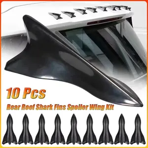 10Pcs Car Roof Spoiler Bumper Spoiler Shark Fin Diffuser Vortex Generator Universal Car Accessories Rear Roof Shark Fins Spoiler Wing Kit Automotive