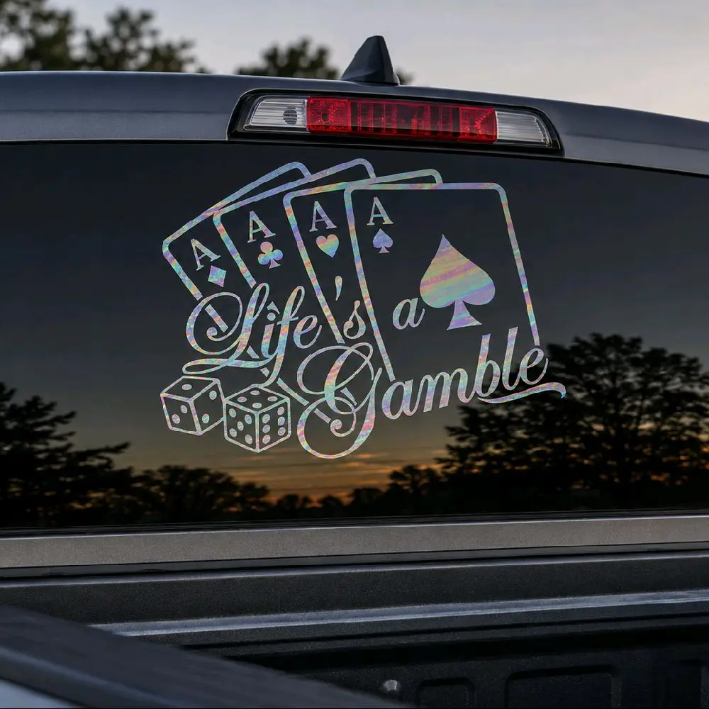 "Life Is a Gamble Vinyl Decal - Versatile Waterproof Sticker for cars and trucks "Life Is a Gamble Vinyl Decal - Versatile Waterproof Sticker for cars and trucks